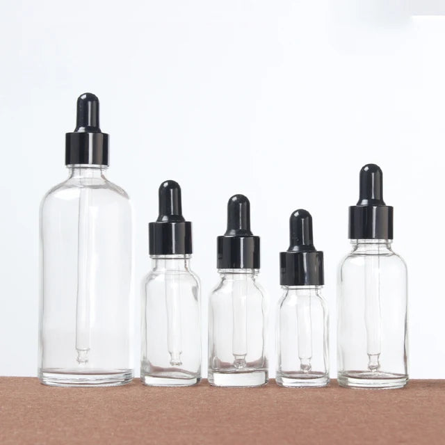 24-Pack 30ml Clear Glass Dropper Bottles with Pipettes Glass Dropper Bottles QXL 30ml black 24pcs