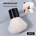 Mushroom Nail Dust Brush – Soft Nylon & Aluminum Handle Nail Dust Brush QXL WHITE