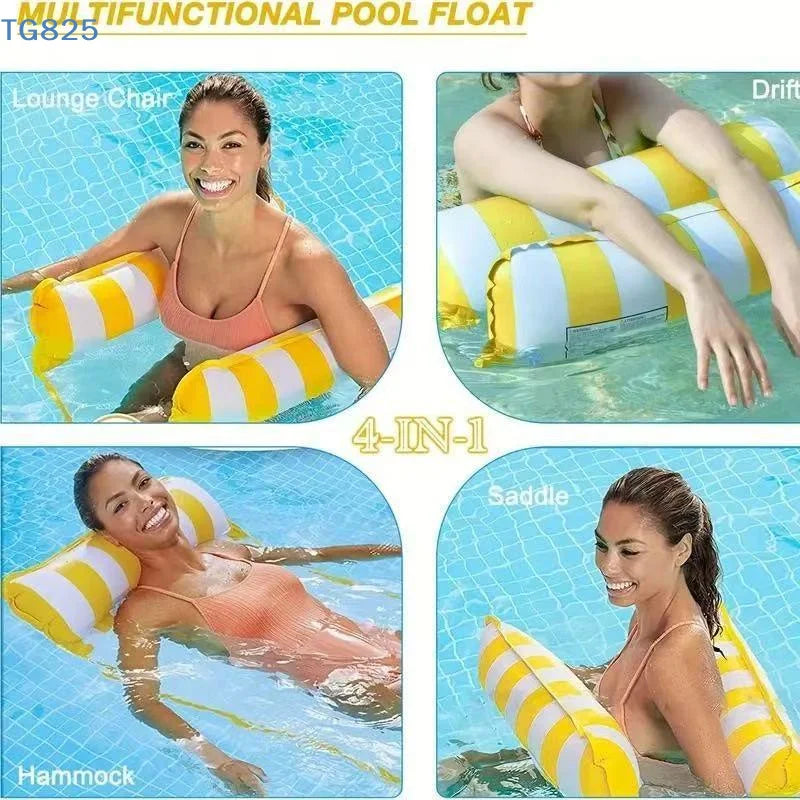 Inflatable Floating Water Hammock | Pool & Beach Lounger Inflatable Pool Float QXL