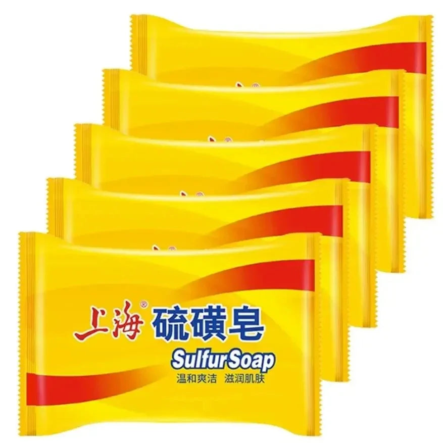5-Pack Shanghai Sulfur Soap | Deep Cleansing Face & Body Bar Cleansing Soap Bar QXL Default Title