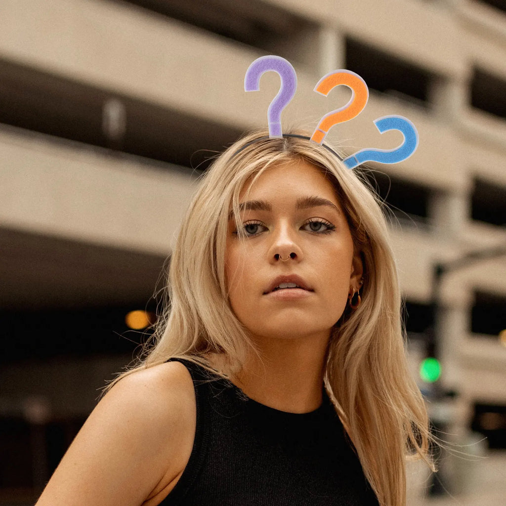3-Pack Question Mark Headbands | Novelty Party Hair Hoops Novelty Party Headband QXL