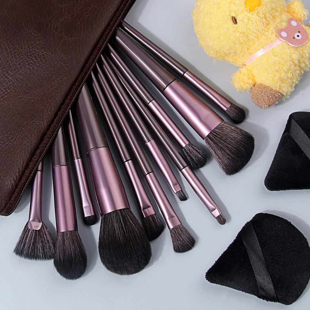 16-Pc Professional Makeup Brush Set with Bag & Charm Makeup Brush Set QXL