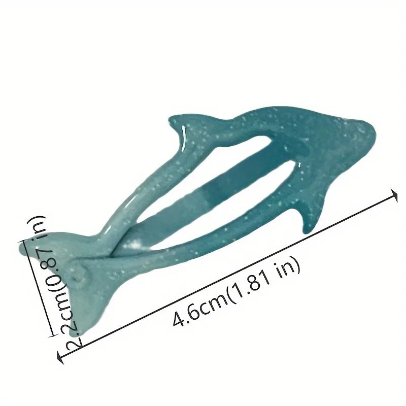 Glitter Dolphin & Bunny Resin Hair Clips for Girls & Teens Resin Hair Clips QXL