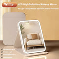 LED Vanity Mirror 3 Color Lights | Foldable USB Rechargeable LED Vanity Mirror QXL White