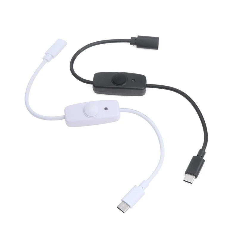 USB-C Extension Cable with ON/OFF Switch Button – 30cm USB Switch Cable QXL