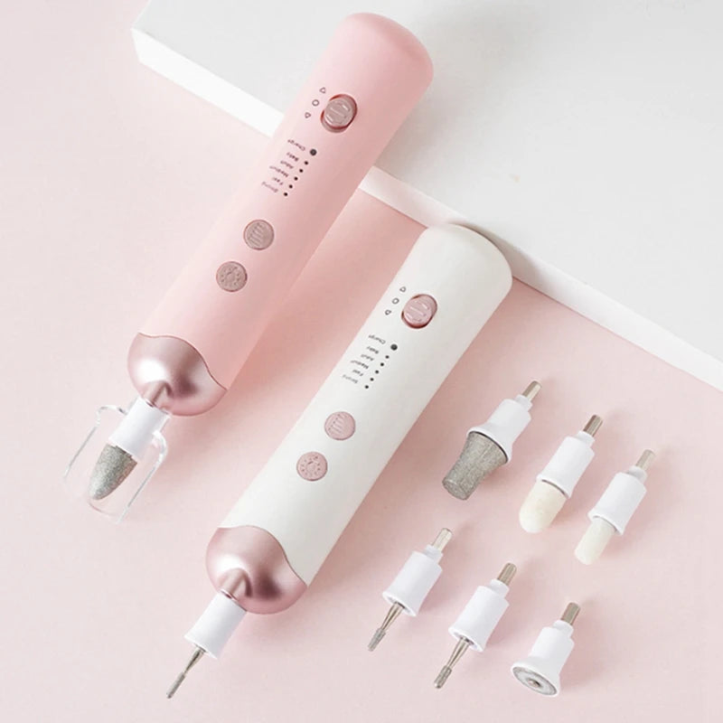 8-in-1 Cordless Electric Nail Drill | Silent Rechargeable Kit Electric Nail Drill QXL