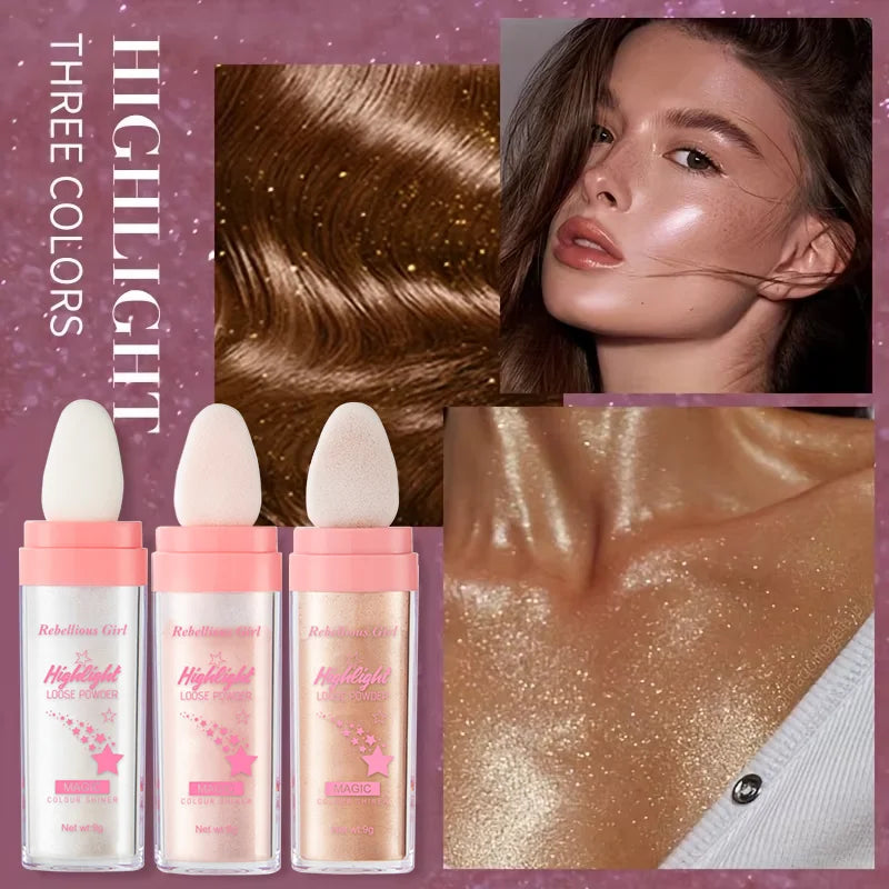 VERONNI Shimmer Highlighter Powder | Face & Body Illuminator Shimmer Highlighter Powder QXL