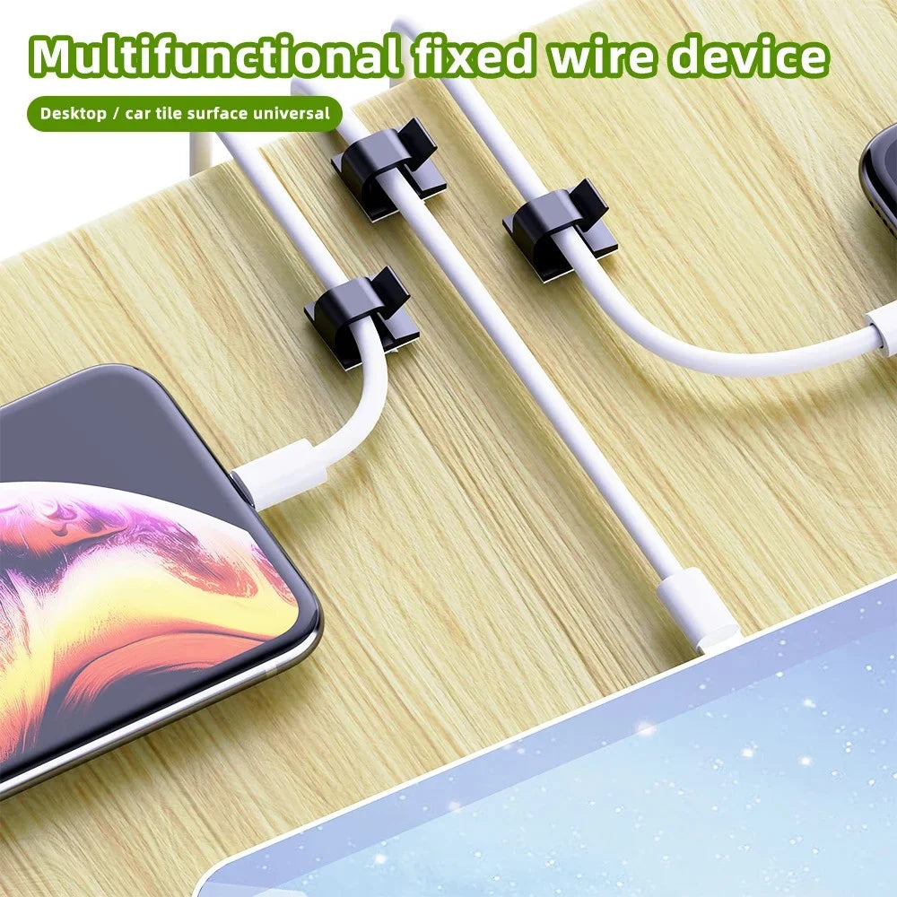 50-Pack Self-Adhesive Cable Clips | Wire Cord Management Cable Management Clips QXL