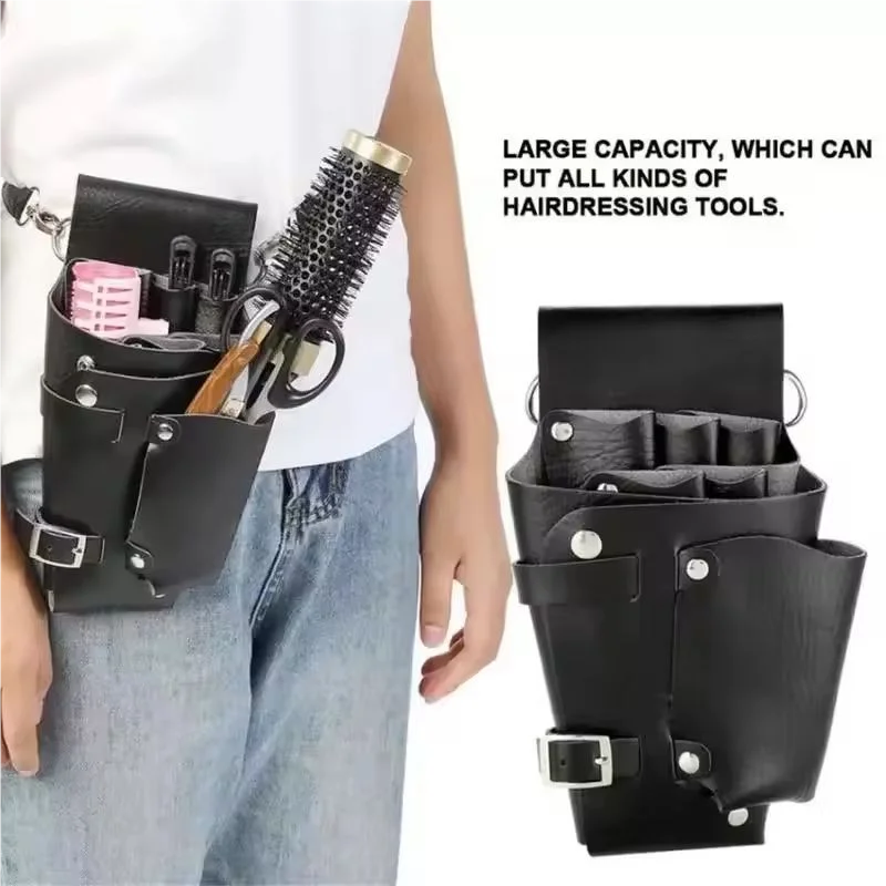 Barber Scissor Holster Belt Bag | PU Leather Salon Tool Organizer Barber Tool Bag QXL