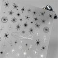 5D Black & White Star Nail Art Stickers | Punk Kawaii Decals Nail Art Stickers QXL 1pcs TS-3321