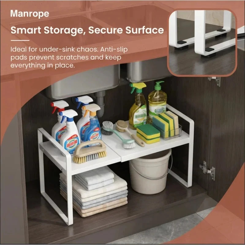Expandable Kitchen Cabinet Organizer | Multi-Level Storage Rack Cabinet Storage Rack QXL