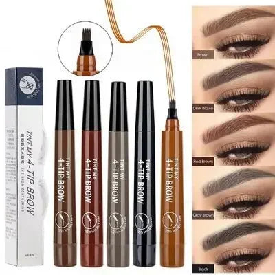 2-Pack 4-Fork Tip Waterproof Liquid Eyebrow Pen | Natural Brows Liquid Eyebrow Pen QXL
