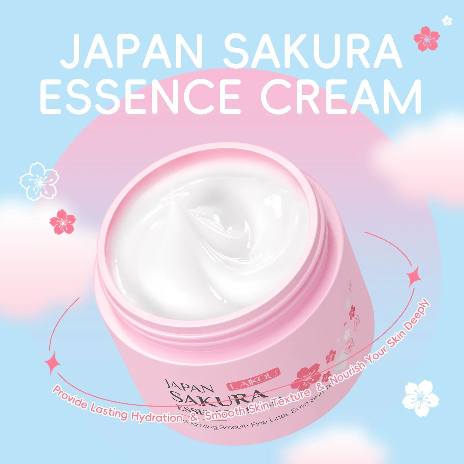 LAIKOU Sakura Hydrating Face Cream | Niacinamide & Vitamin C Hydrating Face Cream QXL