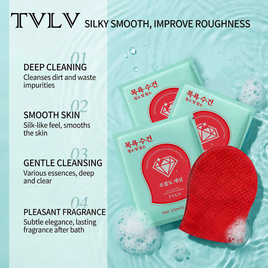 TVLV Exfoliating Bath Mitt | Deep Cleanse & Smooth Skin Exfoliating Bath Mitt QXL