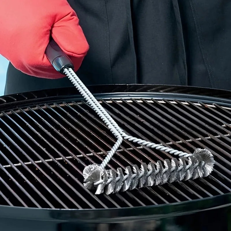 BBQ Grill Mesh Cleaning Wire Brush | Non-Stick Scrubber 1-3 Pack BBQ Grill Cleaning Brush QXL