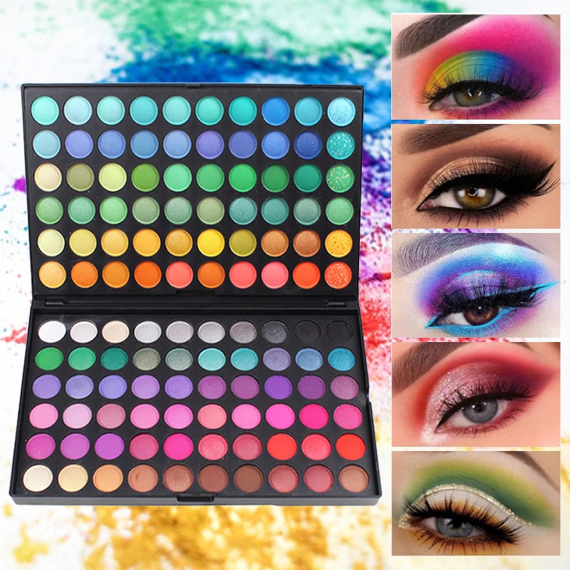 120-Color Eyeshadow Palette | Matte Shimmer Glitter Eyeshadow Palette QXL
