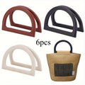 D-Shaped Imitation Wood Bag Handles | 3 Colors DIY Craft Bag Handles QXL 6pcs