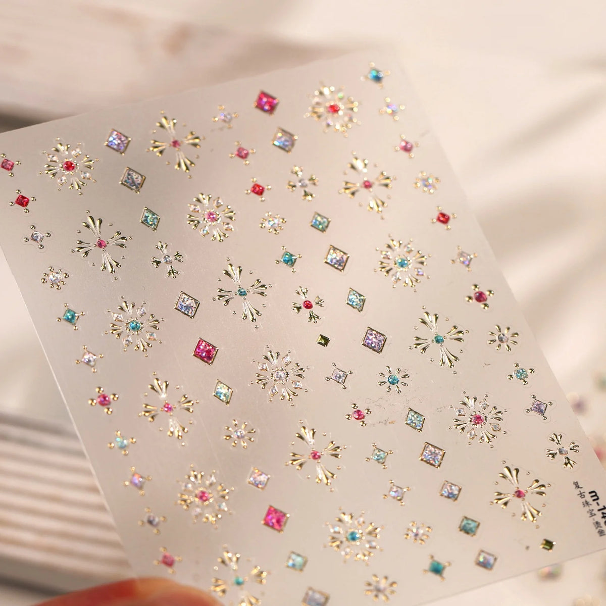 NAILFYOU 5D Nail Art Stickers | Retro Gemstone Snowflake Decals Nail Art Stickers QXL M1462