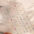 5D Orchid & Calligraphy Nail Stickers | Self-Adhesive Manicure Art Nail Art Stickers QXL M1462