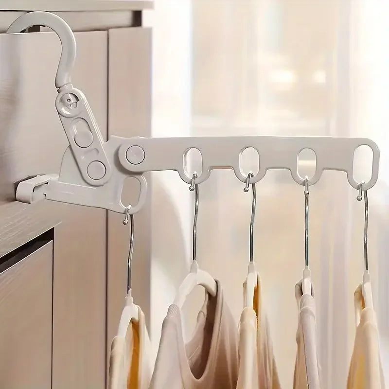 Foldable 5-Hole Clothes Hanger | Travel Space-Saving Multi-Hook Clothes Hanger QXL