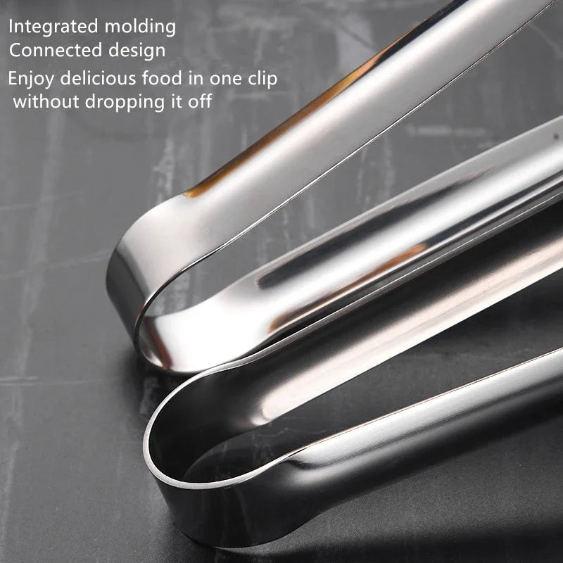 Stainless Steel BBQ Grill Tongs | Non-Slip Kitchen Food Clip BBQ Grill Tongs QXL