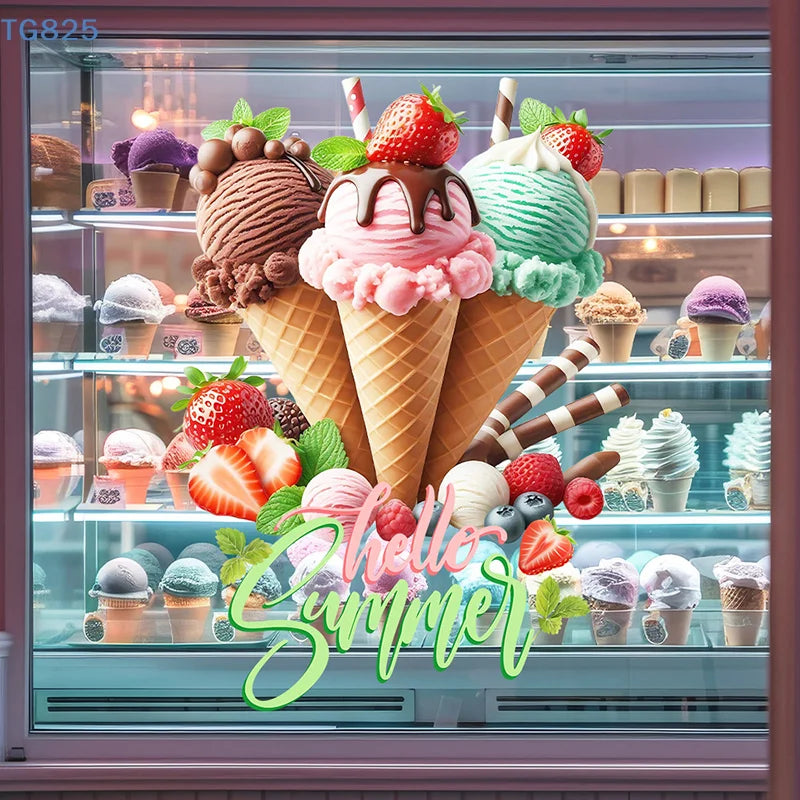 Ice Cream Wall Stickers – Self-Adhesive PVC Decals for Home Wall Decal Stickers QXL