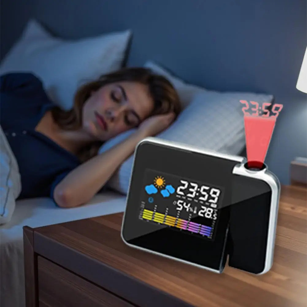 LED Projection Alarm Clock | Color Screen & Weather Forecast Projection Alarm Clock QXL
