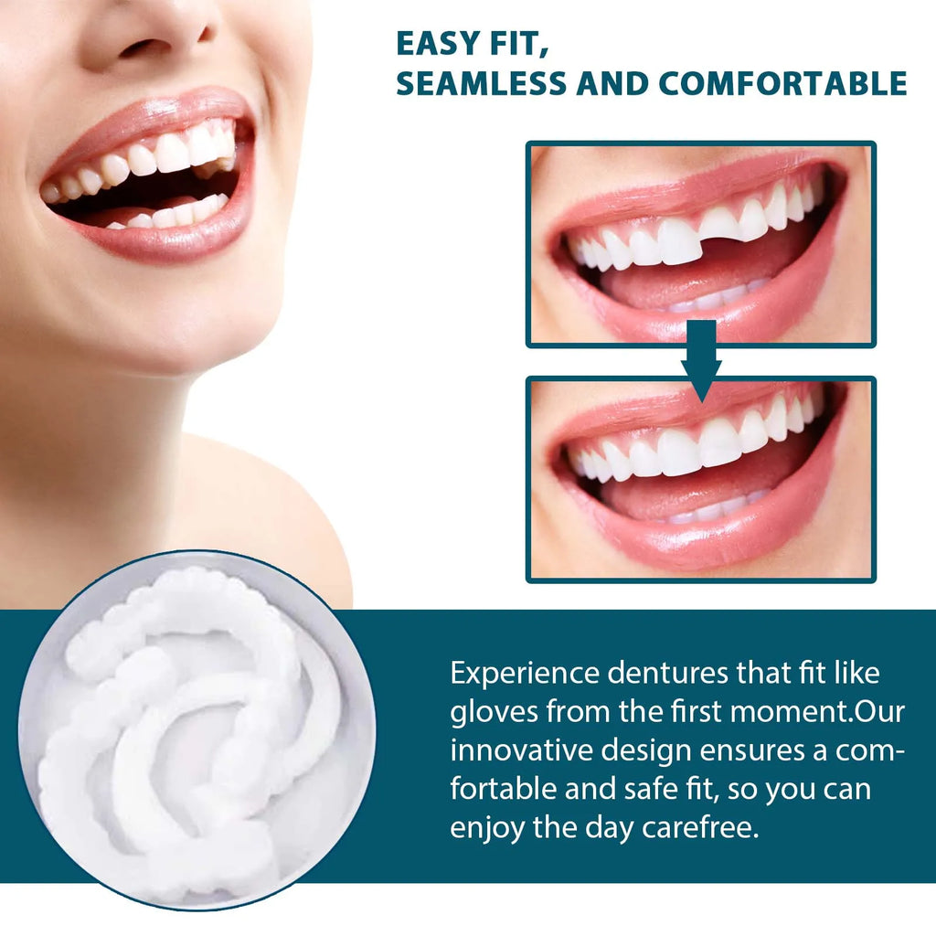 EELHOE Adjustable Snap-On Dentures | Gap-Fill Smile Kit Snap-On Dentures QXL