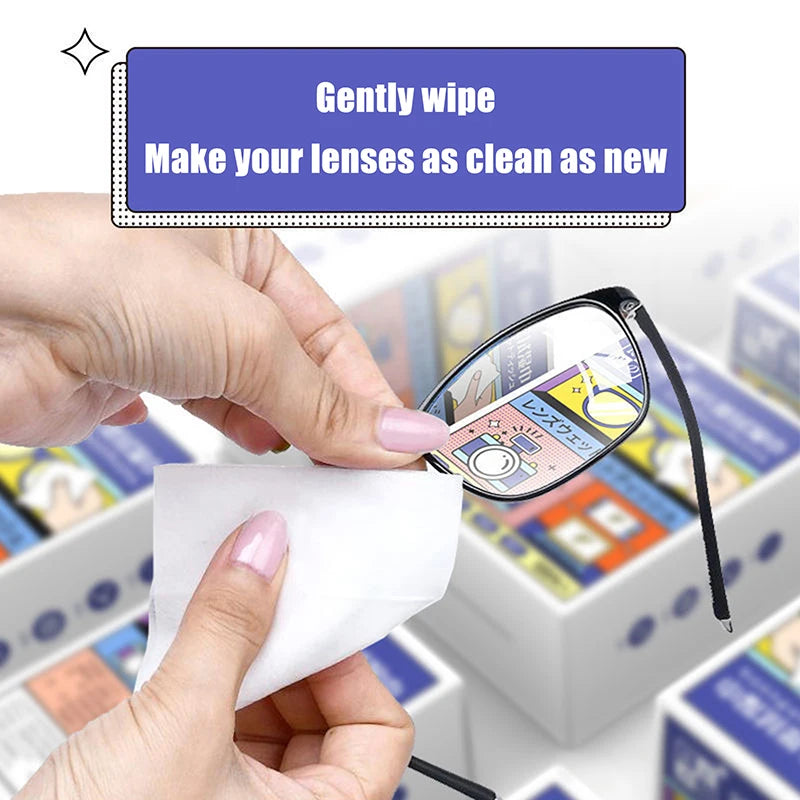 100-Pack Disposable Lens Cleaning Wipes | Anti-Fog Eyeglass Lens Cleaning Wipes QXL
