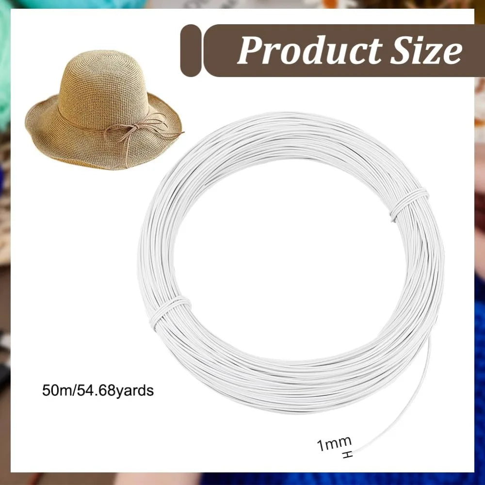 50m White Millinery Wire 1mm PVC Covered Iron | Floral Craft Craft Wire QXL