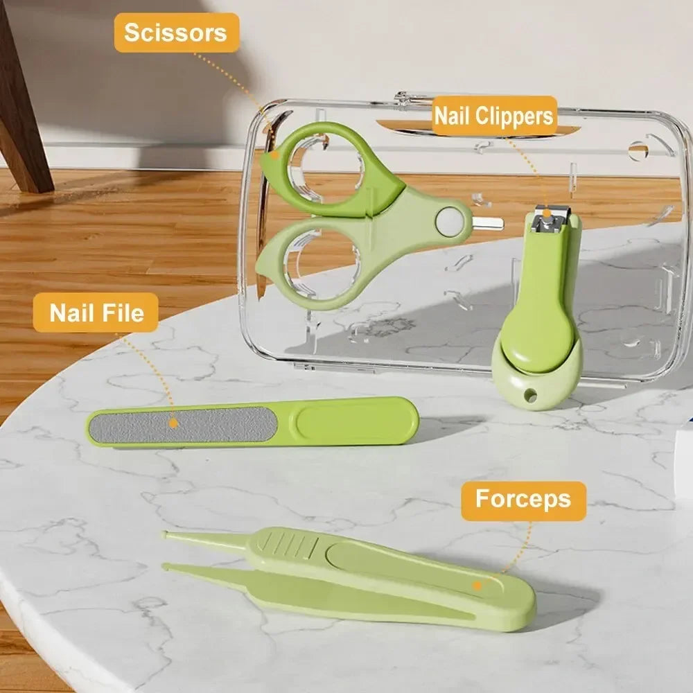 Baby Nail Clipper Set – Safety Scissors & Anti-Pinch Guard Baby Grooming Kit QXL