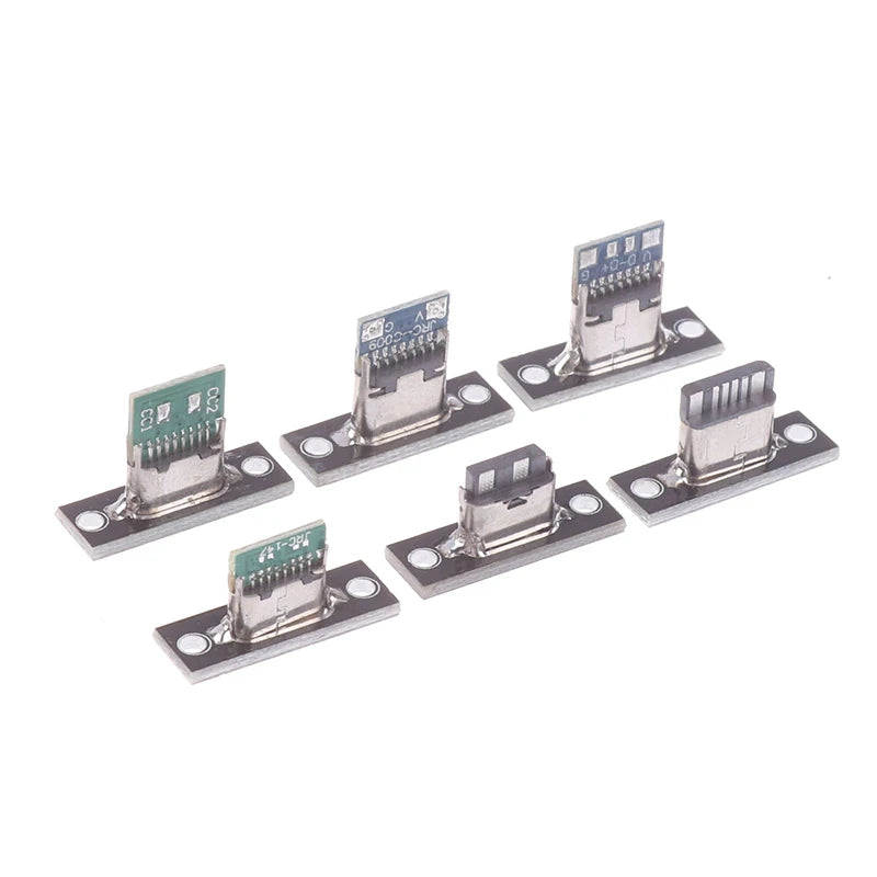 5-Pack USB Type-C Female Connector Socket 2Pin 4Pin + Fix Plate USB Type-C Connector QXL