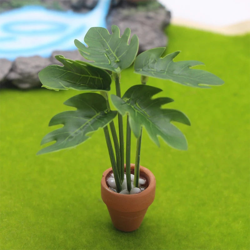 1/12 Dollhouse Miniature Green Plant Potted Decor Ornament Dollhouse Miniature QXL
