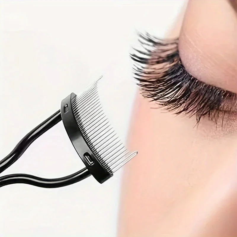 Stainless Steel Fine-Tooth Eyelash Comb & Separator Brush Eyelash Comb Brush QXL black Plastic