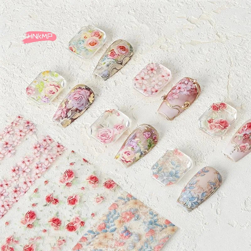 Floral Nail Transfer Stickers – Rose & Tulip DIY Nail Wraps Nail Transfer Stickers QXL