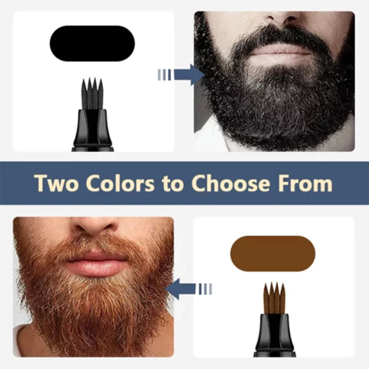 4-Tip Waterproof Beard Filler Pen & Brush Kit | East Moon Beard Filler Pen QXL