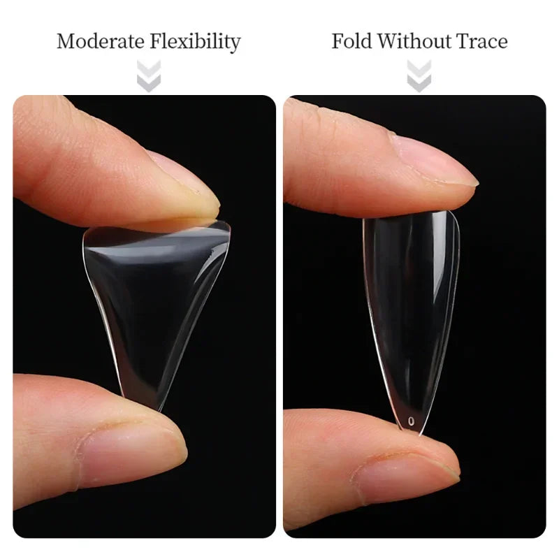 240-Pc Transparent Coffin & Stiletto False Nail Tips | Full Cover False Nail Tips QXL