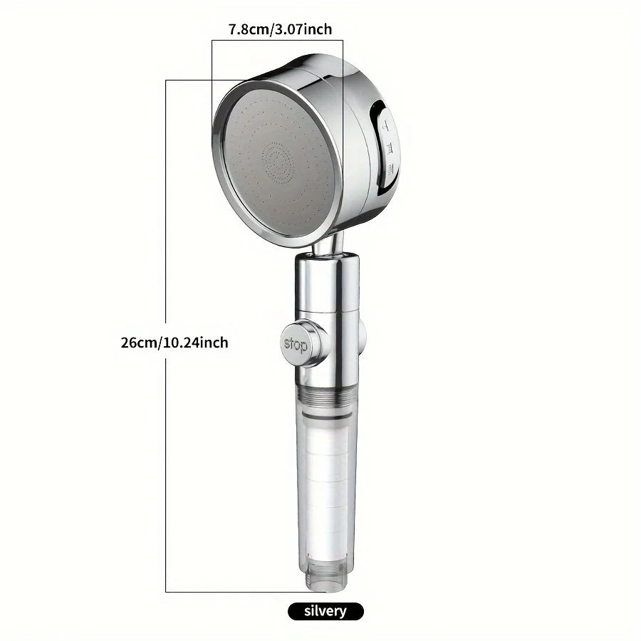 3-Setting High-Pressure Filtered Shower Head | Wall Mount Filtered Shower Head QXL