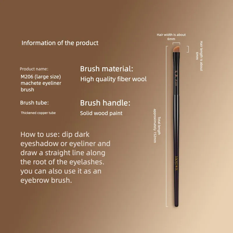 Moji M206 Angled Eyeliner Brush | Eyebrow & Lip Contour Eyeliner Makeup Brush QXL M206 Large size