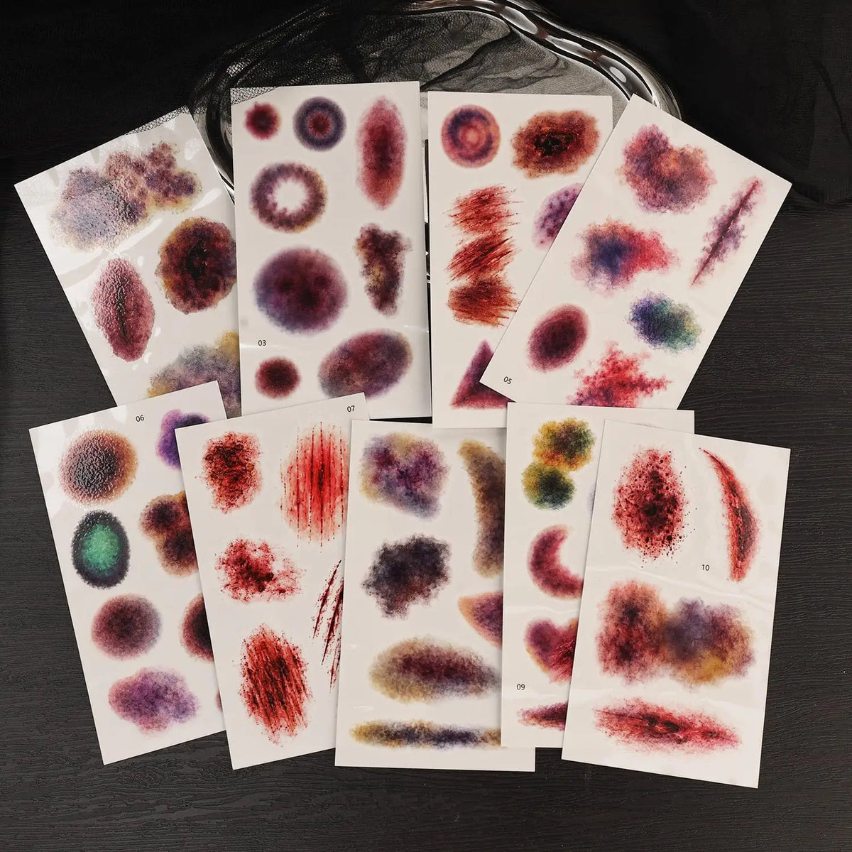 3D Realistic Scar Temporary Tattoo Stickers – 10 Sheets Temporary Tattoo Stickers QXL
