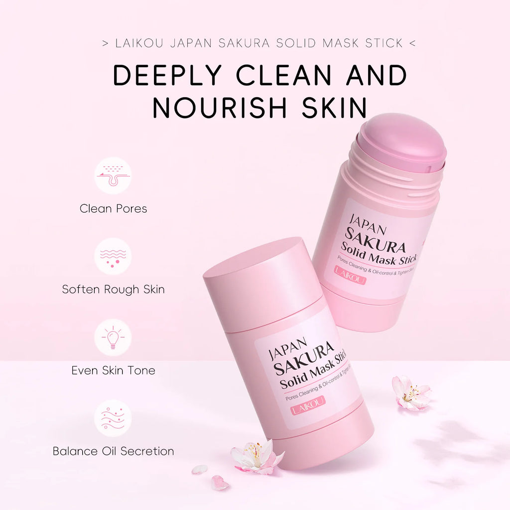 LAIKOU Sakura Mud Face Mask Stick | Pore Cleansing & Oil Control Mud Face Mask QXL