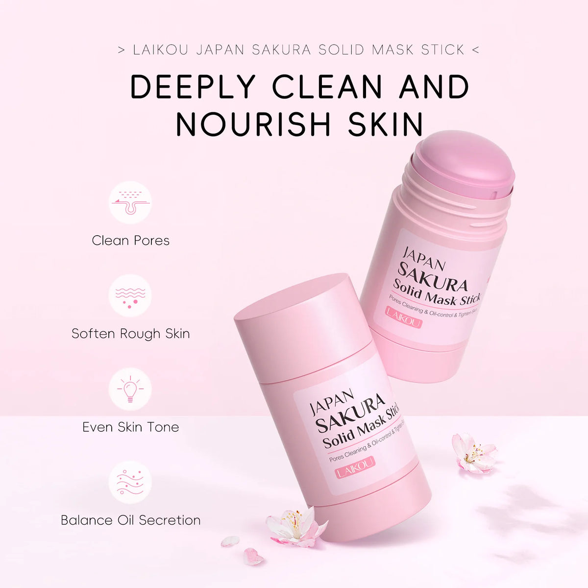 LAIKOU Sakura Mud Face Mask Stick | Pore Cleansing & Oil Control Mud Face Mask QXL