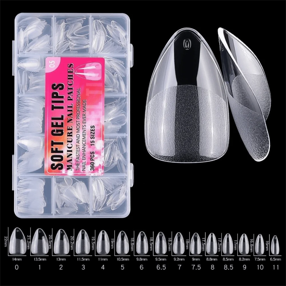 360-Pc Dual Nail Forms | Almond Oval Coffin Square Full Cover Dual Nail Forms QXL