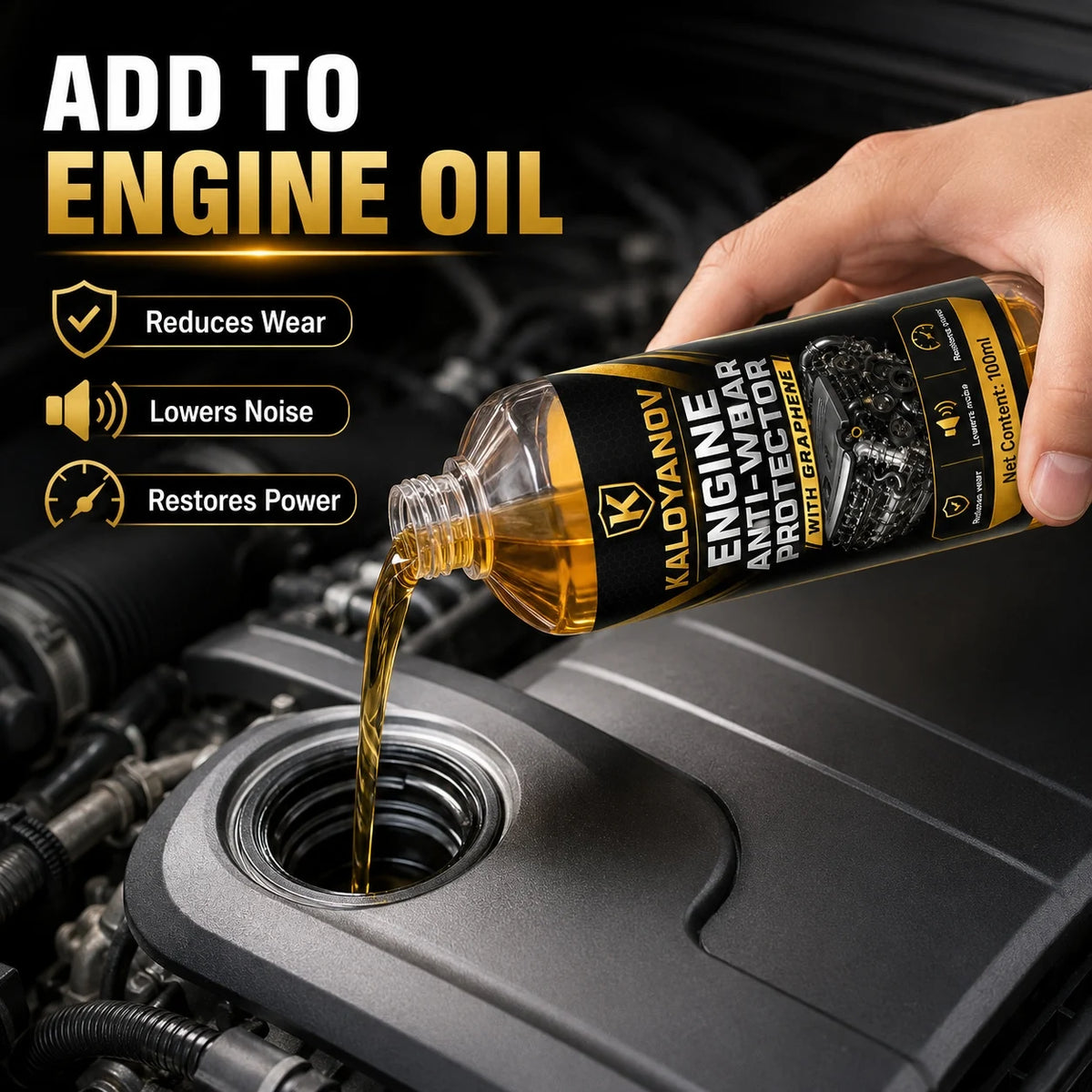 Graphene Engine Oil Additive 100ml | Anti-Wear Protector Engine Oil Additive QXL