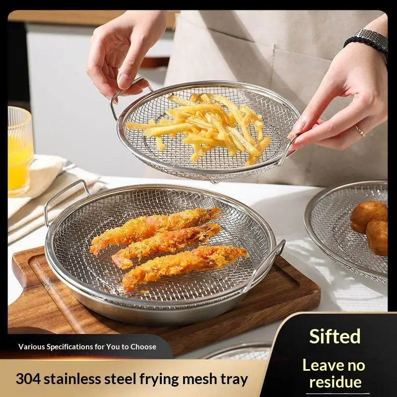 Stainless Steel Oil Strainer with Double Handles | 3 Sizes Kitchen Oil Strainer QXL