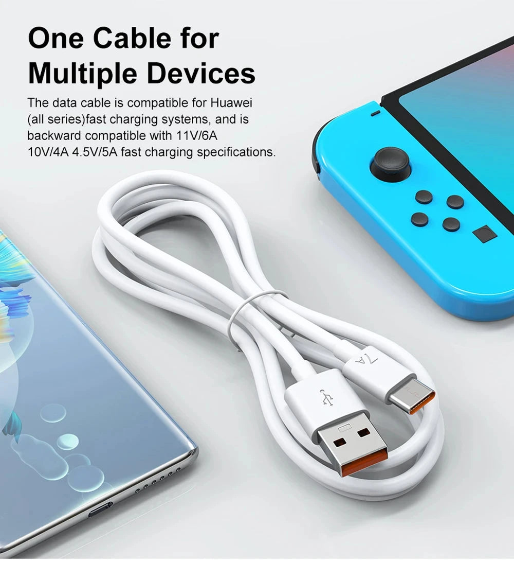 7A 100W USB-C to USB-C Fast Charging Cable | CE Certified USB-C Charging Cable QXL