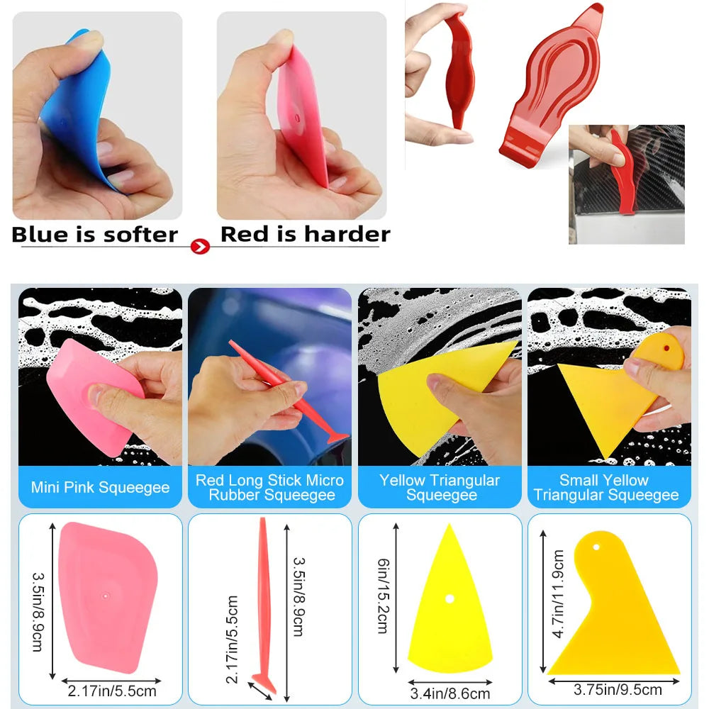 Car Window Tint & Vinyl Wrap Scraper Tool Kit | PPF Install Vinyl Wrap Tool Kit QXL
