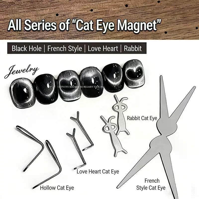 4-Pack Cat Eye Nail Art Magnets | Multi-Shape Magnetic Gel Tool Nail Art Magnet QXL Default Title