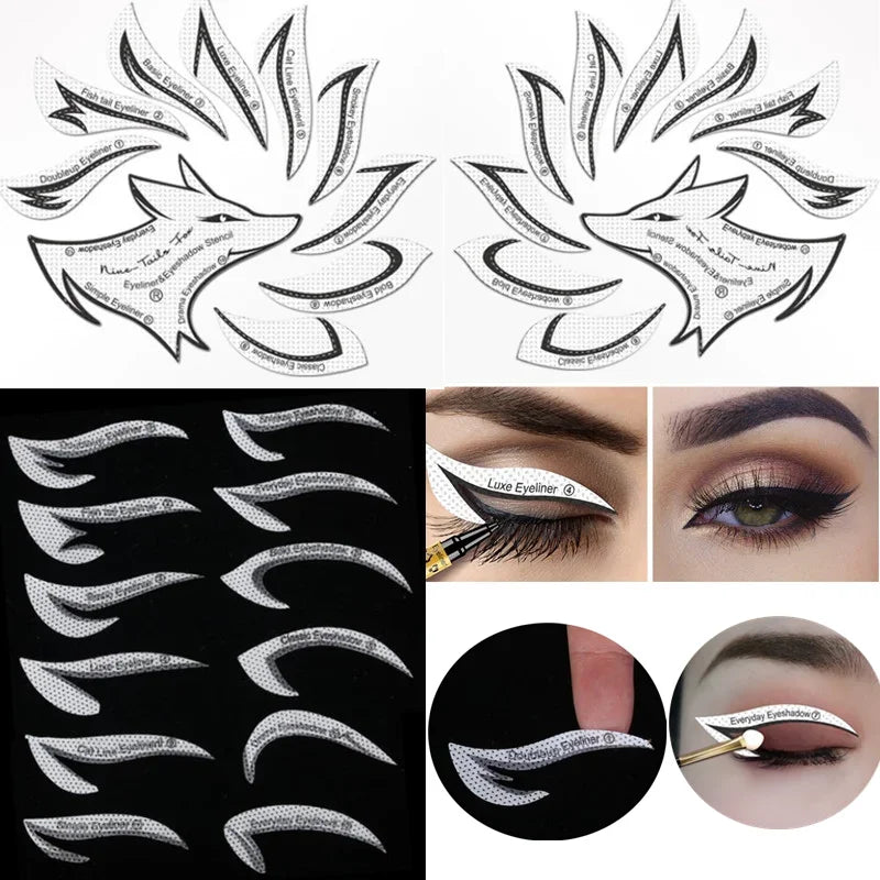 Fox Eye Makeup Stencils – Eyeliner, Eyebrow & Shadow Templates Eye Makeup Stencil QXL No.1 Sticker