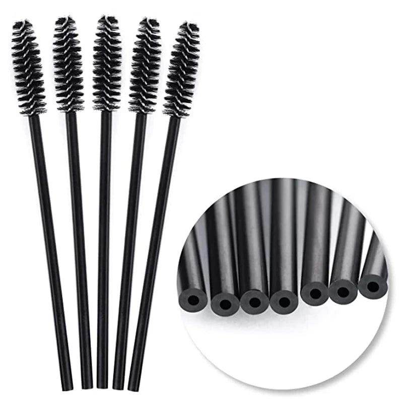Disposable Mascara Wands & Spoolie Eyebrow Brushes 50/1000pc Disposable Spoolie Brushes QXL